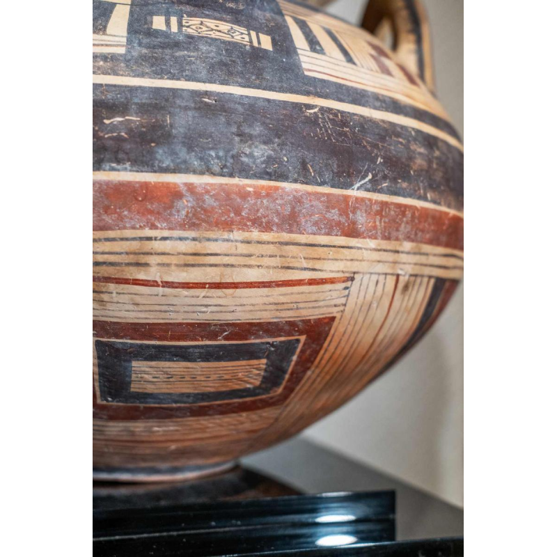 Olla with spherical fox heads, terracotta, Daunia 6th century BC