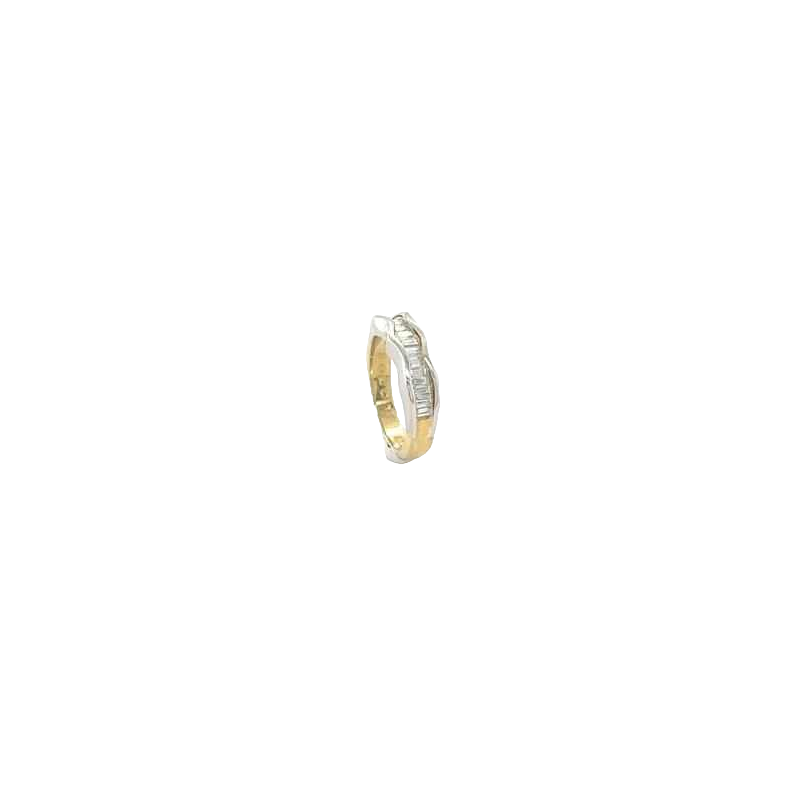 Bague en or bicolore & diamants baguette