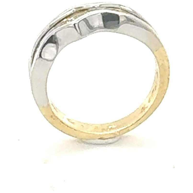 Bague en or bicolore & diamants baguette