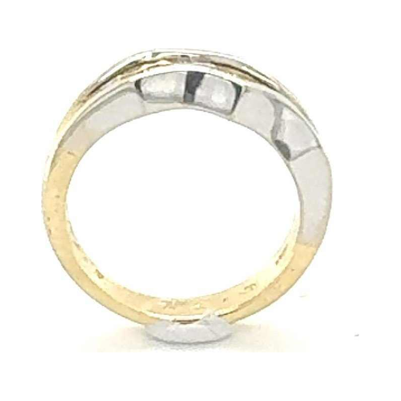 Bague en or bicolore & diamants baguette