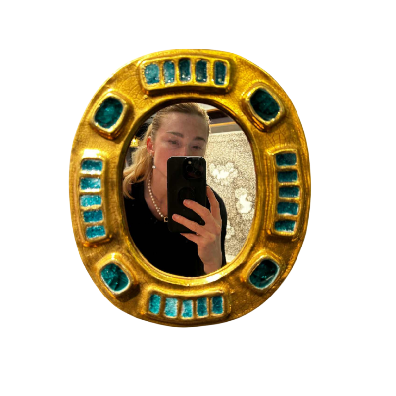 Mithé Espelt ceramic Merida mirror, circa 1955
