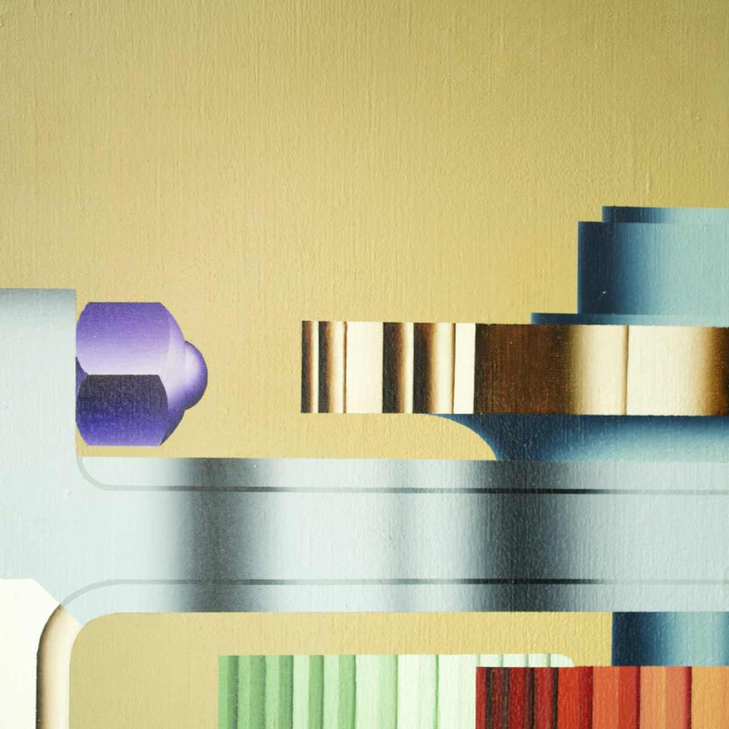 Roger Nellens - Olieverf op doek "Le cyclope" schilderij Denkbeeldige Machines