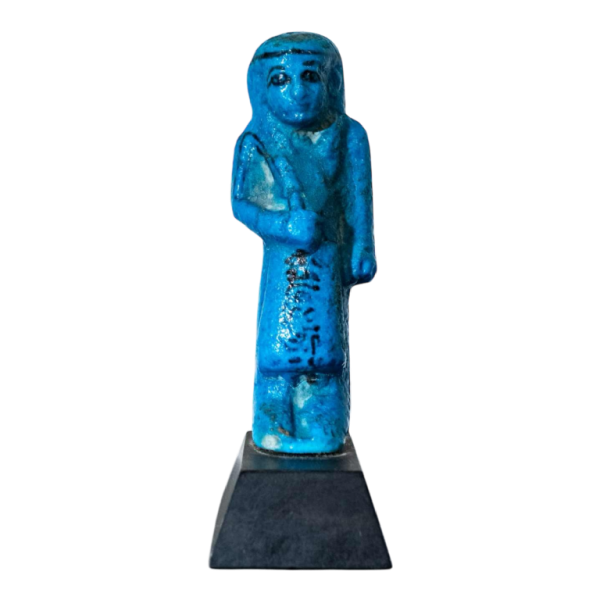 Ouchebti foreman in cobalt blue earthenware in the name of Djed-Khonsou-iouf-Ânkh, ca 1080 - 945 BC