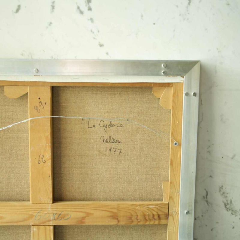 Roger Nellens - Olieverf op doek "Le cyclope" schilderij Denkbeeldige Machines