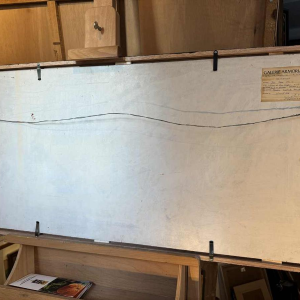 Jean-Pierre FELIX « Lhomme et les 2 singes » tableau huile sur panneau