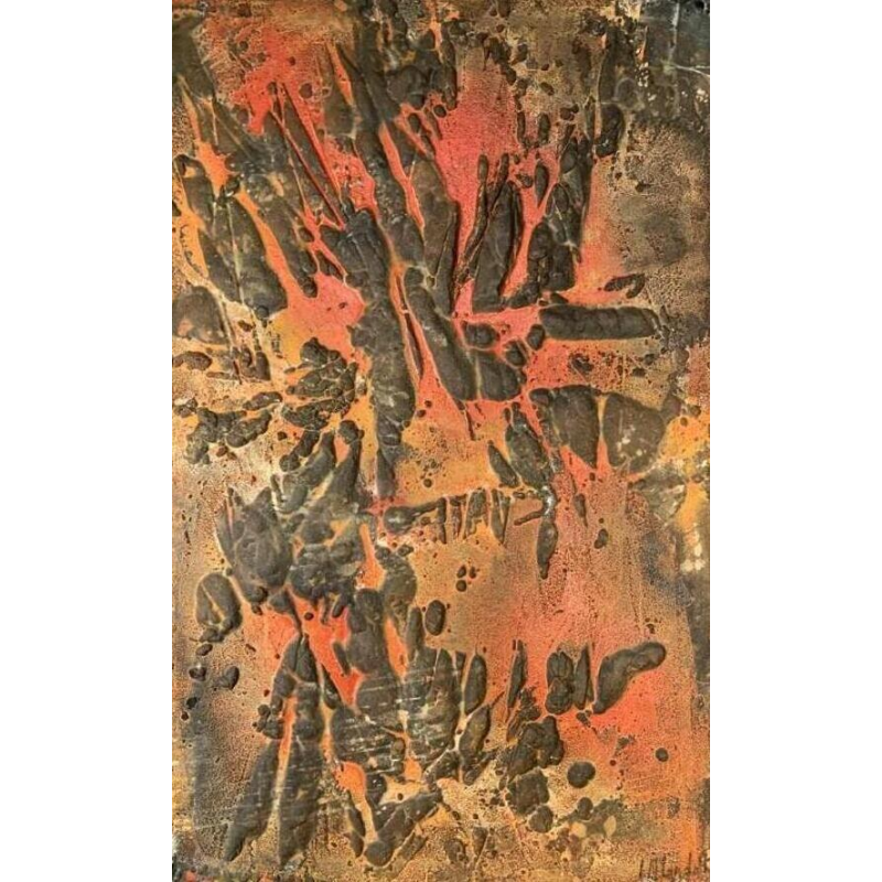LOUIS-MARIE LONDOT, Technique Mixte Tableau ROUGE Abstrait Expressionniste 1964