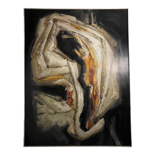 GILBERT AUQUIERE, Tableau " Nocturne XX " Grande huile sur toile abstraite 1963