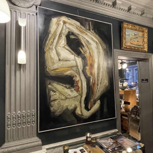 GILBERT AUQUIERE, Schilderij "Nocturne XX" Groot abstract olieverf op doek 1963