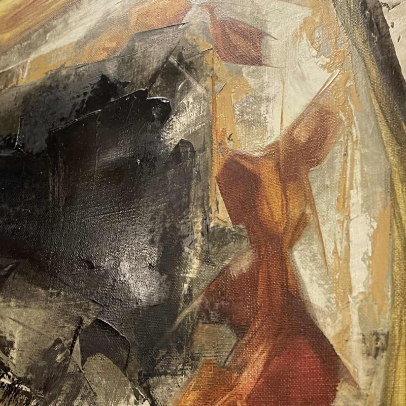 GILBERT AUQUIERE, Schilderij "Nocturne XX" Groot abstract olieverf op doek 1963