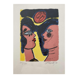 Corneille 'Face-à-face' litho genummerd 200/200, gedateerd 1991