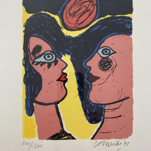 Corneille Face-à-face lithograph numbered 200/200, dated 1991