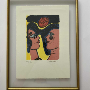 Corneille 'Face-à-face' litho genummerd 200/200, gedateerd 1991