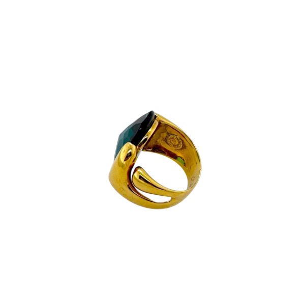 Yellow gold tourmaline ring 18Kt.