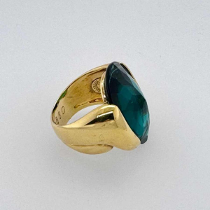 Geelgouden toermalijn ring 18Kt.