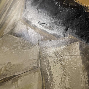 GILBERT AUQUIERE, Tableau " Nocturne XX " Grande huile sur toile abstraite 1963