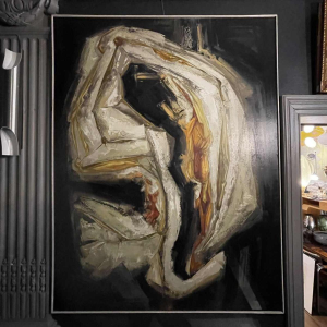 GILBERT AUQUIERE, Schilderij "Nocturne XX" Groot abstract olieverf op doek 1963