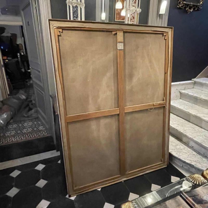 GILBERT AUQUIERE, Tableau " Nocturne XX " Grande huile sur toile abstraite 1963