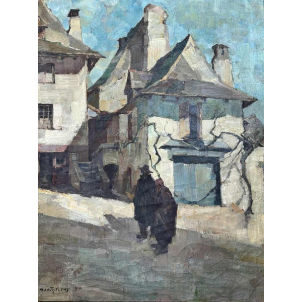 Camille BARTHELEMY (1890-1961): « Paar in een dorp in Aveyron »