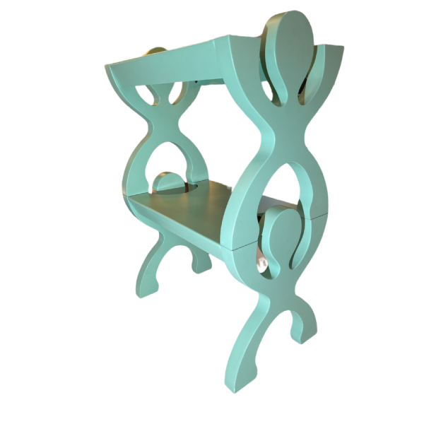 Paire Chevets Tabourets Etagères Tables Verts Style Memphis Anthropomorphe 1980