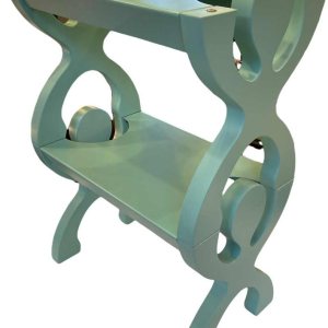 Paar Groene Nachtkastjes Krukjes Planken Tafle Memphis Antropomorfe Stijl 1980s