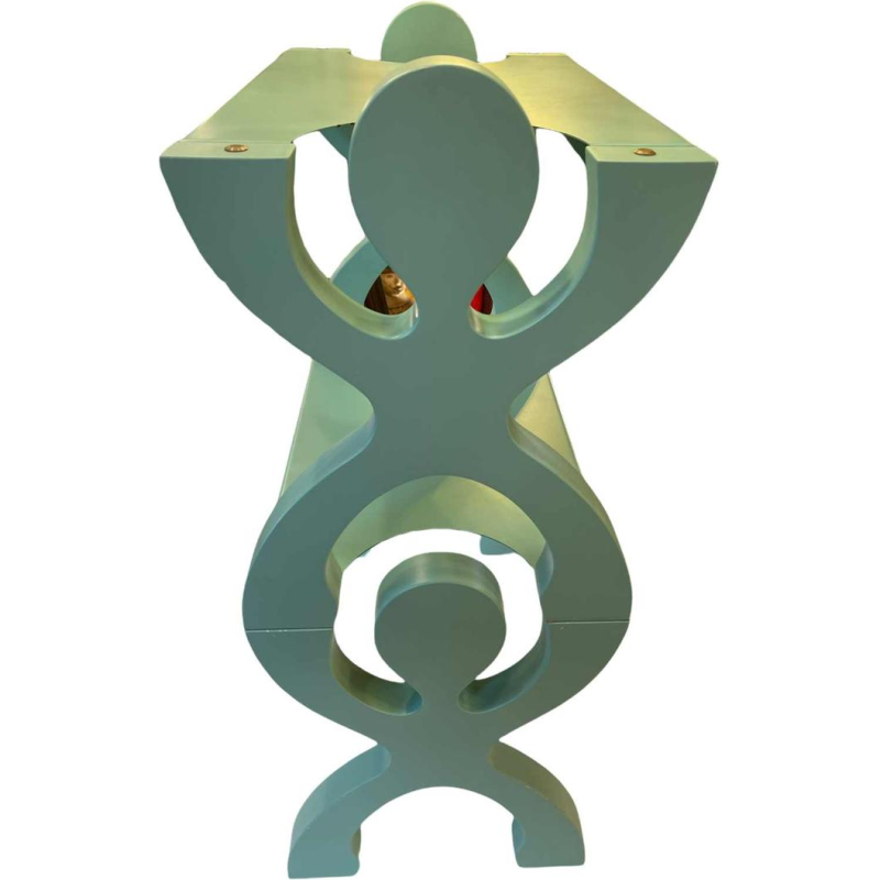 Paire Chevets Tabourets Etagères Tables Verts Style Memphis Anthropomorphe 1980