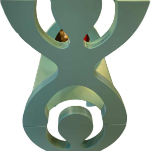 Paire Chevets Tabourets Etagères Tables Verts Style Memphis Anthropomorphe 1980