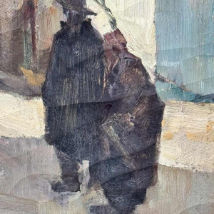 Camille BARTHELEMY (1890-1961): « Couple dans un village en Aveyron »