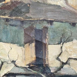 Camille BARTHELEMY (1890-1961): « Couple in a village in Aveyron »