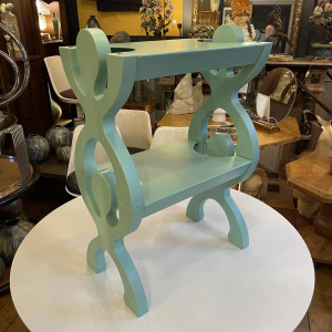 Paire Chevets Tabourets Etagères Tables Verts Style Memphis Anthropomorphe 1980