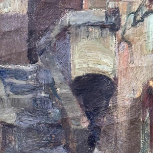 Camille BARTHELEMY (1890-1961): « Couple dans un village en Aveyron »