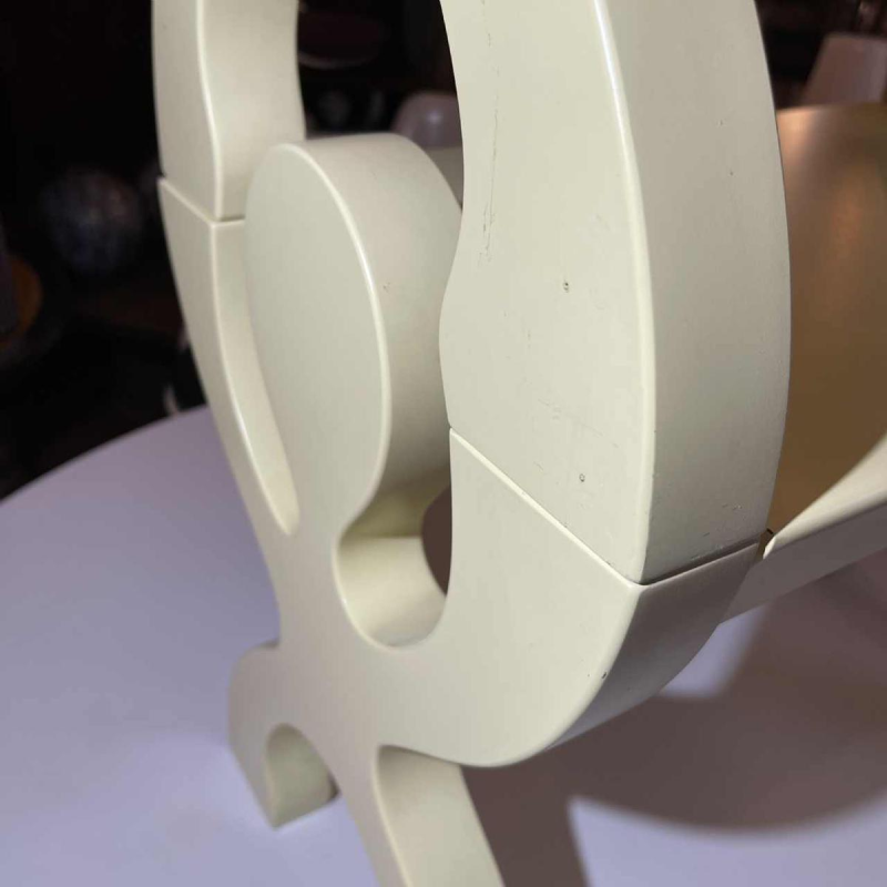 Paar Geel Nachtkastjes Krukjes Planken Tafle Memphis Antropomorfe Stijl 1980s