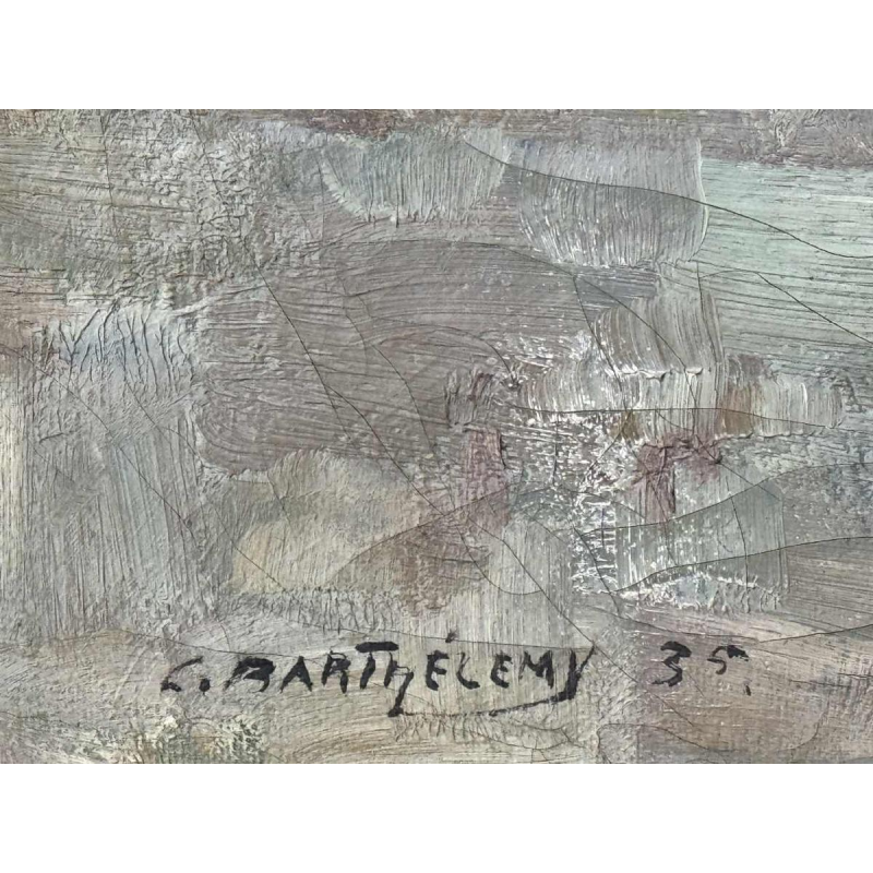 Camille BARTHELEMY (1890-1961): « Couple dans un village en Aveyron »