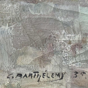 Camille BARTHELEMY (1890-1961): « Couple dans un village en Aveyron »