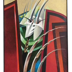 Jacques Zimmermann 'hij is geïnteresseerd' abstract schilderij, olieverf op doek 1980