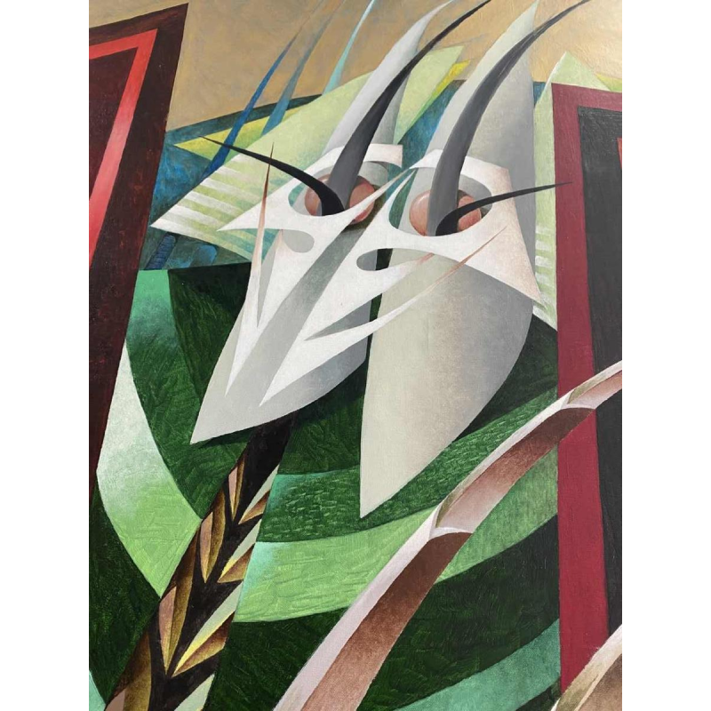 Jacques Zimmermann 'he's interested' abstract painting, oil on canvas 1980