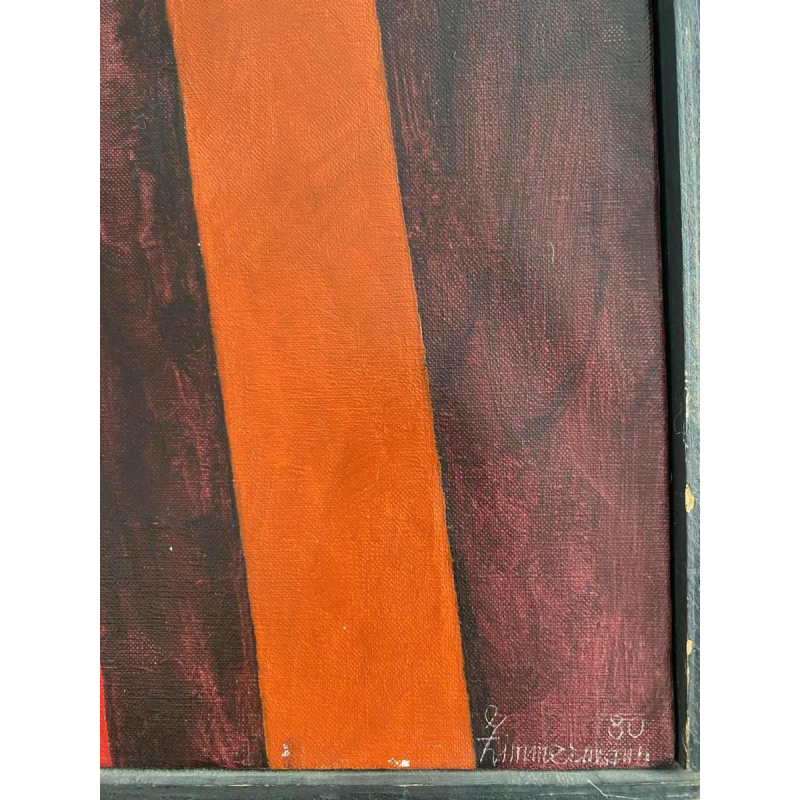 Jacques Zimmermann 'hij is geïnteresseerd' abstract schilderij, olieverf op doek 1980