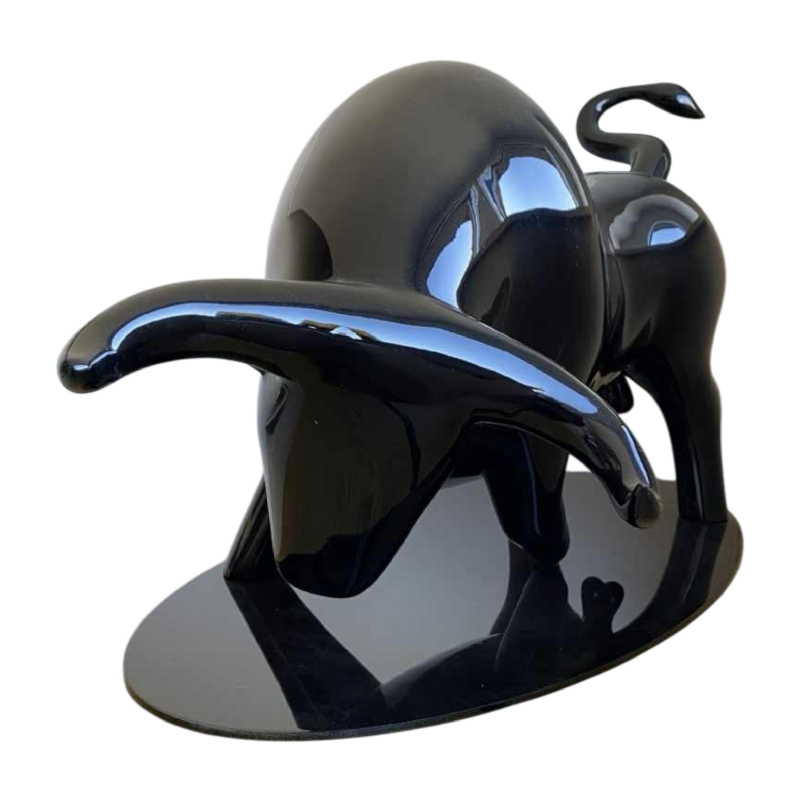 Laszlo Tibay for Caster Bronz Kft Torro sculpture in lacquered bronze
