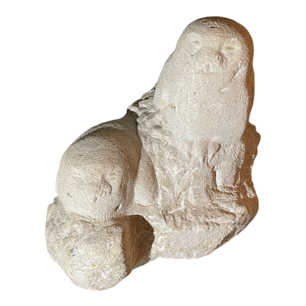 HERBERT GELDHOF "Uilen" dier sculptuur in "direct geslepen" steen, jaren 1960