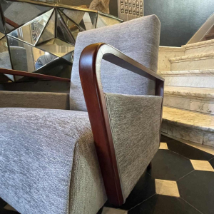 Paar volledig gerestaureerde vintage fauteuils, Tsjechisch Design ontwerp, 1950s