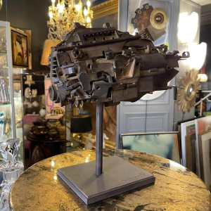 JACQUES DUFRANE " Ship Fish " Brutalist assembled sculpture, steel ca 2000