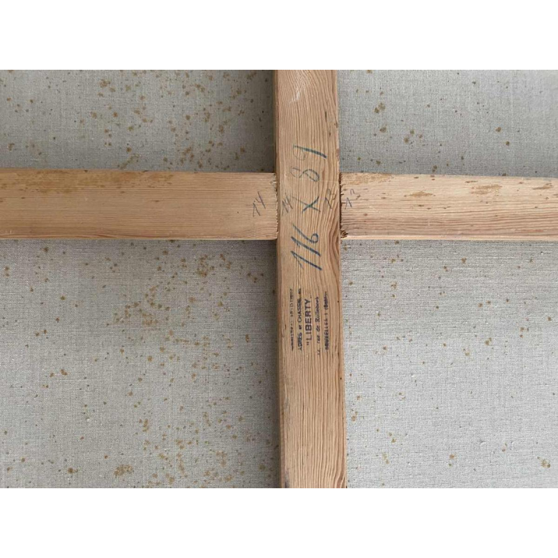 Jacques Zimmermann 'hij is geïnteresseerd' abstract schilderij, olieverf op doek 1980