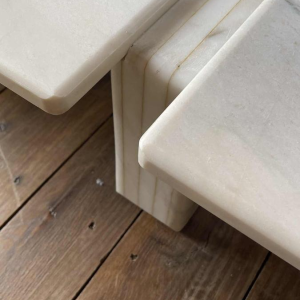 Table basse en Marbre de Carrare à 3 éléments modulables, Design italien ca 1970