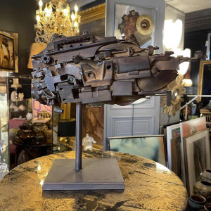 JACQUES DUFRANE " Ship Fish " Brutalist assembled sculpture, steel ca 2000