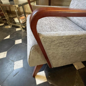 Paire de fauteuils vintage entie`rement restaure´s, Design tchèque, ca 1950