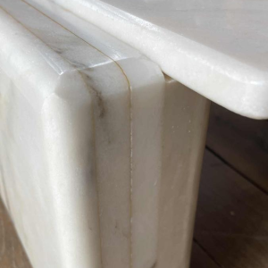 Carrara marble 3-piece coffee table, Italian design, ca 1970