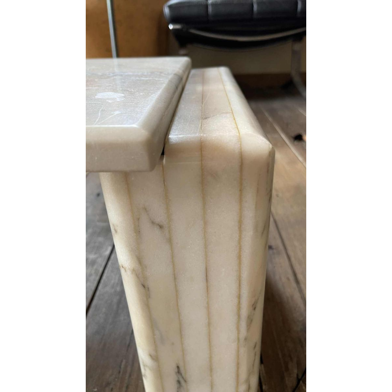 Carrara marble 3-piece coffee table, Italian design, ca 1970