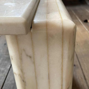 Carrara marmeren 3-delige salontafel, Italiaans ontwerp, ca 1970