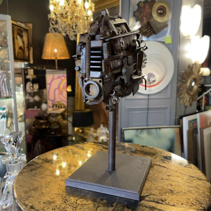 JACQUES DUFRANE " Schip Vis " Brutalistisch gemonteerde sculptuur, staal ca 2000