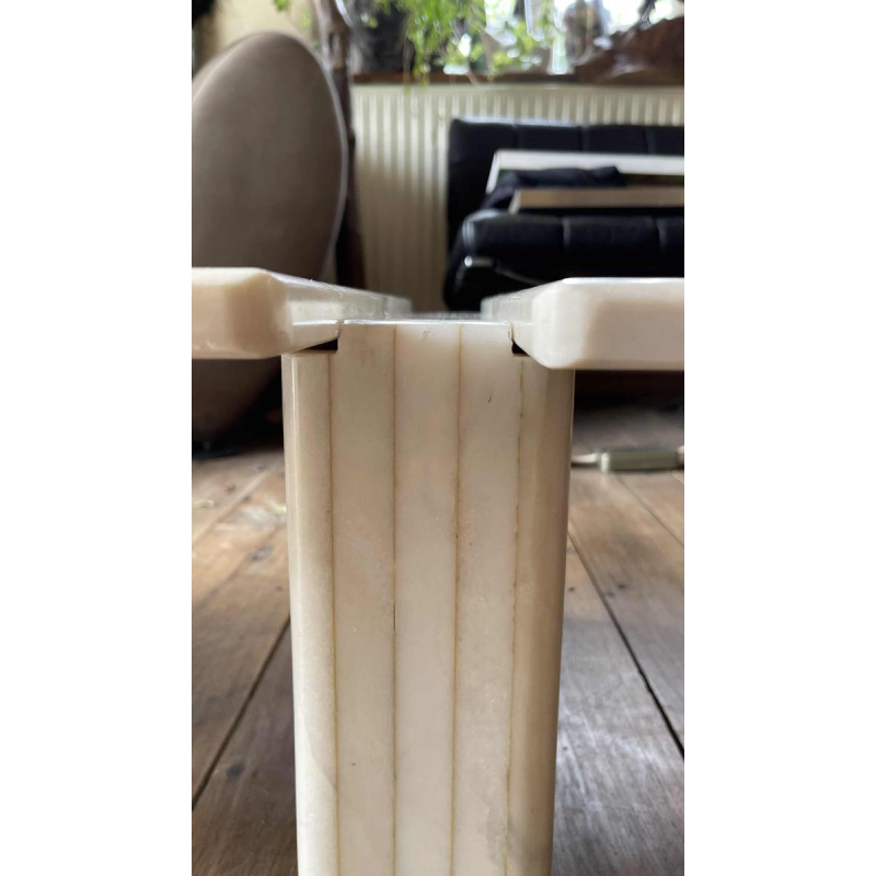 Table basse en Marbre de Carrare à 3 éléments modulables, Design italien ca 1970