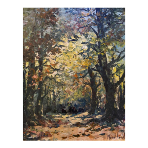 Marcel Leruth 'Châtaigneraie à Wihoux Argenteau' tableau post-impressionniste huile sur toile